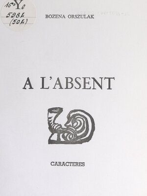 cover image of À l'absent